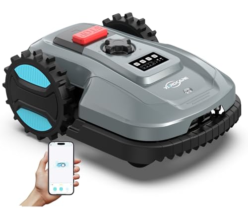 YARDCARE E400 Robot Tondeuse Contrôle Via App,Jusqu'à 400 m²,Hauteur de Coupe 20-60mm,Capteur de Pluie,Tondeuse Robot Gazon Largeur de Coupe 18cm,Moins de 60 DB