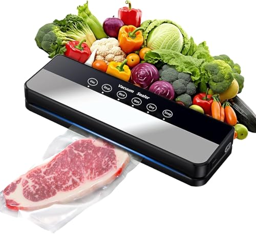 Machine Sous Vide Alimentaire 5 en 1, Appareil Sous Vide Alimentaire avec Mode Sec et Humide, 30 Sacs Sous Vide Inclus, Emballeur Sous Vide la Cuisine et la Conservation,Noir