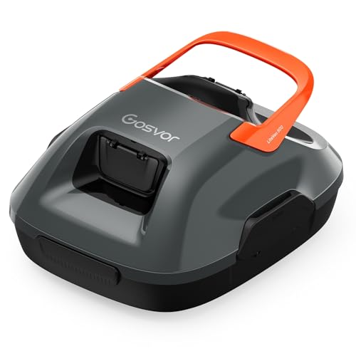 Gosvor Robot Piscine sans Fil, Aspirateur Piscine avec Autonomie de 90 Minutes, Nettoyage Automatique avec Fonction de stationnement Automatique, Nettoyeur de Piscine Compact, Idéal pour 80㎡