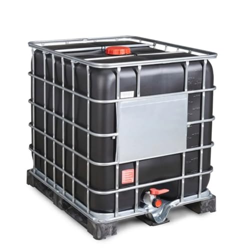 Récupérateur Eau de Pluie Noir Anti-UV RENSON reconditionné, IBC, cuve 1000 litres, réservoir Eau de Pluie, Citerne Eau