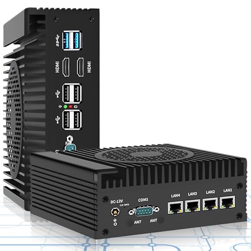 Micro-Appareil Pare-feu, N100 4*Port i226 2.5G LAN Mini PC Barebone Compatible avec pfSense, Routeur Pare-feu Openwrt Pas de RAM, Pas de Stockage, Pas de Système avec Ventilateur