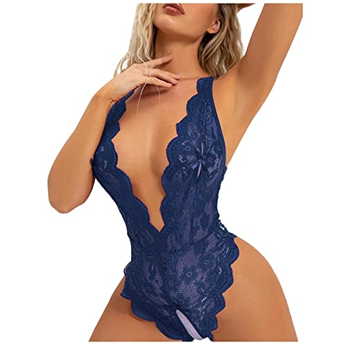 Générique Tenu Sexy Femme Lingerie Sexy Femme Coquine Hot Tenue Sexy NoëL Femme Lingerie Femme Dentelle Lingerie Sexy Femme Hot Body Femme Chic sous VêTements Bleu Marine, M