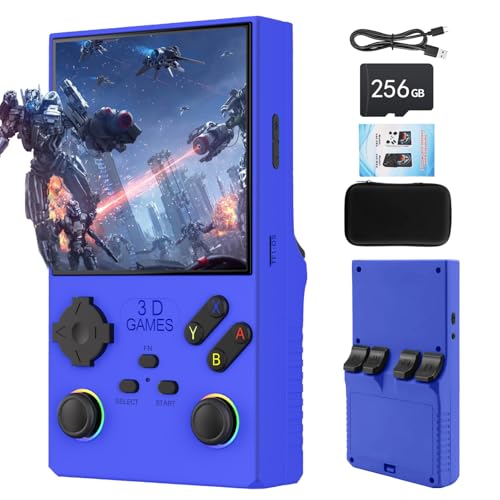 V40 Max Console de Jeu Portable, 40 000 Jeux rétro en 1 Console de Jeu avec système Linux Open Source, Carte TF 256 Go, écran IPS de 4" et Batterie 4 000 mAh (Bleu)
