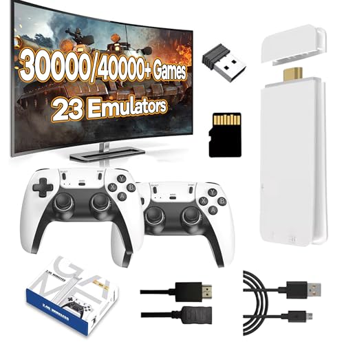 M15 Console de Jeu rétro Retro Game Stick 4K,40000+ Jeux,23 Émulateur,Console de Jeux Portable HDMI avec Deux Manettes sans Fil 2.4Ghz,Console de Jeux vidéo rétro Plug and Play pour TV (128G)