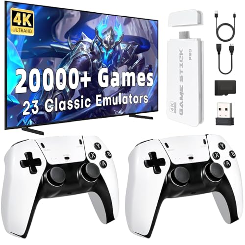 NOBES Console de Jeux Retrogaming, Game Stick Console Portable avec 20.000+ Jeux Vidéo Classiques, 2 Contrôleurs, Plug & Play HDMI TV, Cadeau pour Famille et Adultes