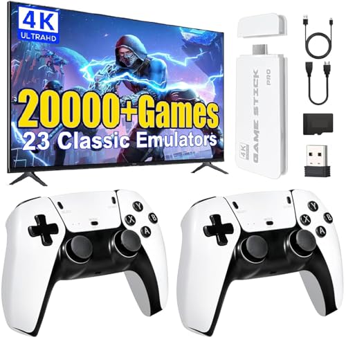 Console de Jeux Retro, Console Retro Gaming 20.000+ Jeux Classiques, avec 2 Manettes sans Fil HDMI pour TV Plug & Play - Idéal Famille & Fêtes (Édition Pro+)