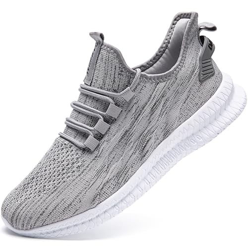 Oltyutc Chaussure Homme De Course Chaussures De Tennis Hommes Formateurs Chaussures De Marche Légères Detente Respirante Décontractées Gym Sneakers Homme Gris 43