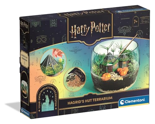 Clementoni | Terrarium Harry Potter pour Enfant 7 Ans+ | La Cabane De Hagrid | À Construire | Activité Botanique Créative DIY | Kit Écologique Avec Plâtre, Graines, Tourbe | Idée Cadeau Enfants