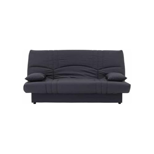 Générique Dream Banquette clic clac 3 Places - Tissu 100% Coton - Gris Anthracite - Contemporain - L 190 x P 92 cm