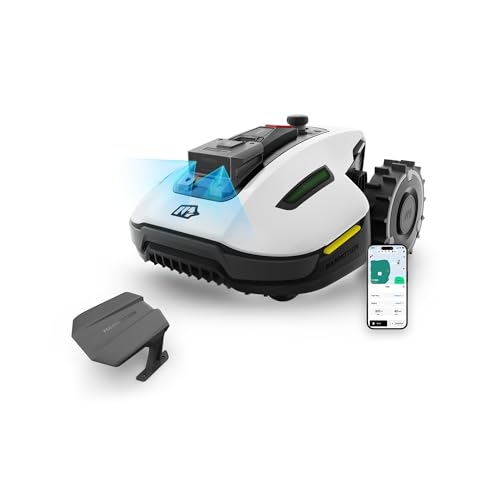 MAMMOTION YUKA Mini 500 Robot Tondeuse sans Fil Périphérique, NetRTK+Vision, Aucune Antenne RTK Requise, Recommandé 500 m², Pente à 50%, Cartographie Automatique, avec Module 4G