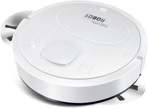 Générique Robot Aspirateur Laveur,Aspirateur Robot 3 en 1,Navigation Intelligente,Ultra-Mince Silencieux,Adapté aux Poils d'animaux,100Min d'Autonomie Idéal pour Tapis Sols Durs（Blanc）