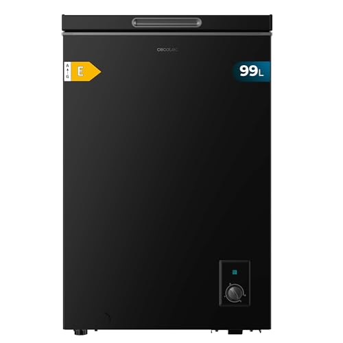 Cecotec Congélateur Coffre Noir 99 L Bolero CoolMarket Chest 99 Black E. Congélateur, 83,5 cm de Hauteur et 54,5 cm de Largeur,Convertible en Réfrigérateur, classe Énergétique E,Fast Freezing