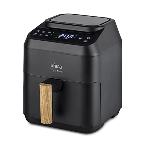 Ufesa AF2850 Fryin' Free Friteuse Sans Huile Air Fryer, 6 Programmes, 1200W, 2.8L, Ecran Tactile, Minuterie, Température 80ºC - 200ºC, Sans BPA, Cuve et Plateau Antiadhésif