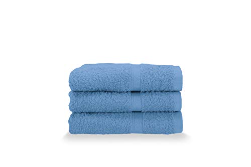 Gabel Lot de 3 Serviettes d'invité en Pur Coton hydrophile, 40 x 60 cm, Bleu
