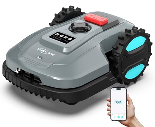 YARDCARE E400 Robot Tondeuse avec Contrôle Via App,Jusqu'à 400 m²,Tondeuse Robot Gazon avec Capteur De Pluie, Système IPX5, Fonction De Recharge Automatique, Largeur De Coupe De 18 cm