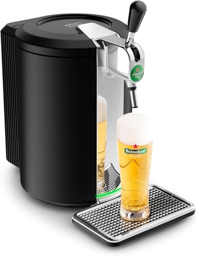Krups Beertender Machine bière pression, Fûts de 5 L, Marques du groupe Heineken, Témoin lumineux, Température et mousse parfaites, Bière fraîche, Installation facile, Compact noire VB450E10