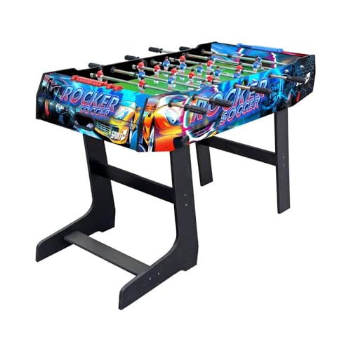 Sport1 Football Peu encombrant Pliable - Football de Baby-Foot avec Pieds - Intérieur en MDF - Dimensions : 121 x 61 x 85 cm - Carte de Maison avec 8 tiges passantes - Marquages et balles incluses -