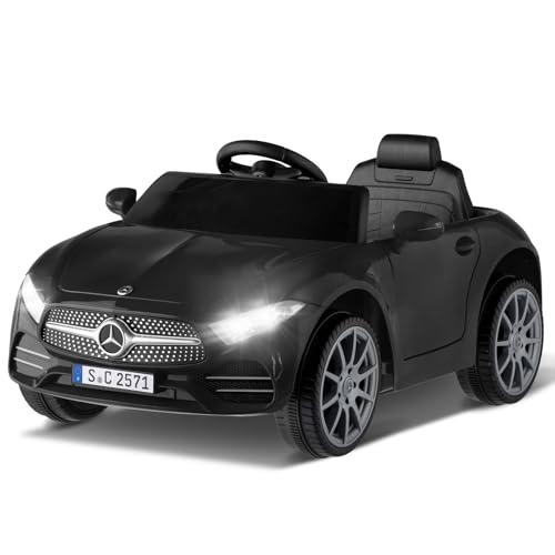 LALAHO Voitures électriques pour Enfants avec Véhicule Électrique 12V Télécommande 2.4G, Véhicule électrique Enfant 2 Portes avec MP3 (CLS Noir)