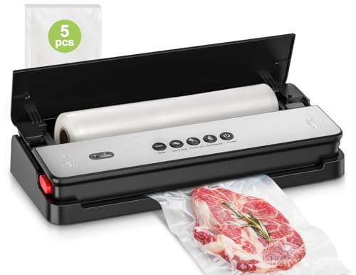 Bonsenkitchen Machine Sous Vide Alimentaire, Cutter Intégré et Rouleaux de Sacs et Kit de Démarrage
