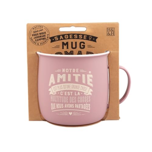 MUG NOMADE - Mug à thé et café personnalisé Amitié - cadeau pour Homme et Femme, Couleurs Pastel