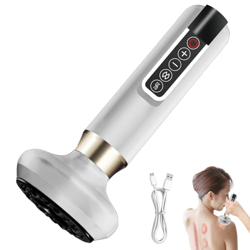 Masseur Anti Cellulite 12 Niveaux Appareil de Gua Sha à Usage Domestique Anti Cellulite Puissant Appareil Masseur Ventouse Electrique Anti Cellulité Sculpture (Blanc)