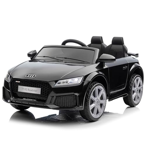 Bonnlo Voiture véhicule électrique Enfant Audi, 12 V Véhicule électrique Enfant 2 Portes avec Télécommande 2.4G, avec MP3 (Noir)