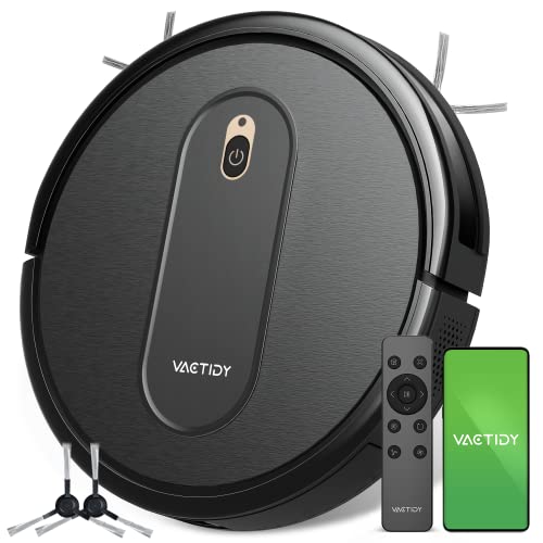 Vactidy Aspirateur Robot, Nimble T6 Robot Aspirateur Puissance d'Aspiration, Contrôle Intelligent avec App et Alexa, Idéal pour Les Poils d'animaux, Cheveux, Poussière, Tapis et Sols Durs