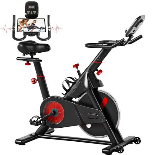 Devoko Vélo d'appartement, Vélo de Fitness d'Exercice d'Intérieur avec Résistance Variable, Écran LCD et Support pour Téléphone pour l'Entraînement Cardio Home Trainer