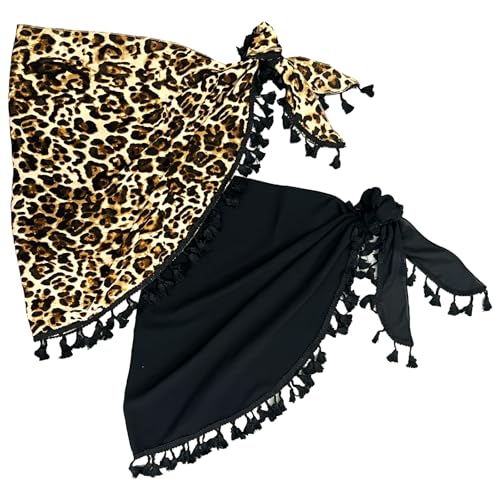 2 Pièces Pareo Femme Plage,Élégante Femmes Sarong/paréo Couverture,Paréo de Plage Cache-Maillot Robe,Plage Sarong Couverture de Bikini Jupes Wrap,look de plage