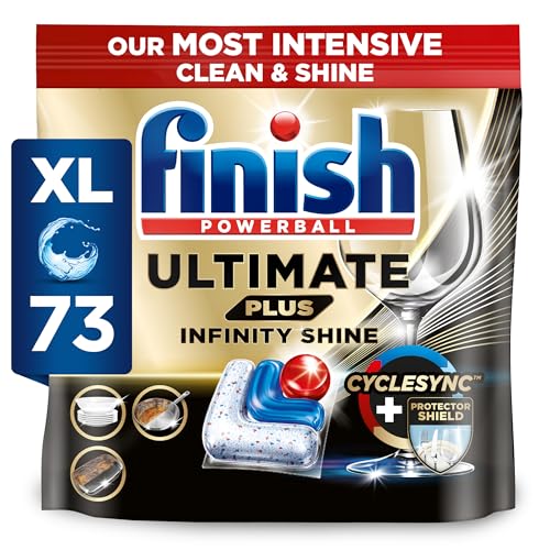 Finish Ultimate Plus Infinity Shine Lot de 73 tablettes pour lave-vaisselle Parfum frais Pour un nettoyage impeccable et une brillance de diamant