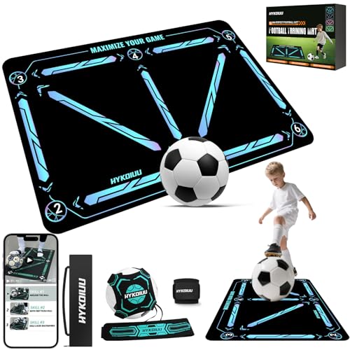 Tapis Foot Entrainement Avec Kick EntraîNeur 90x60cm Tapis Entrainement Football Accessoire – Pas De Football & ContrôLe Du Ballon, Dribble Football – Tapis D’EntraîNement Pour Cadeau Football Enfant
