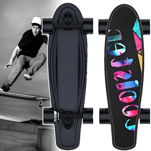 Skateboard électrique portable pour adultes et adolescents | Vitesse de 24 km (15 mi/h) et autonomie de 8 km (5 miles), pour dévaler des pentes de 30°, 4 modes de vitesse, télécommande sans fil | Skat