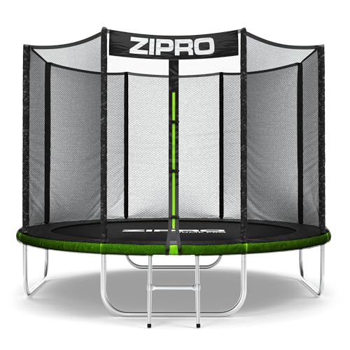 ZIPRO JumpPro Out Trampoline Extérieur, Trampoline de Jardin pour Enfants, avec Filet Extérieur, Résistant, Protection UV, Montage Facile, Charge 100-150 kg, Ø 183/252/312/374/435/496 cm