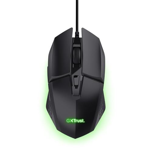 GXTrust 1109 Vylax Souris Gamer avec 6 Boutons Programmables, Éclairage LED Multicolore, 200-6400 DPI, Câble USB 150 cm, Souris Gaming Filaire pour PC Ordinateur Portable, Noir
