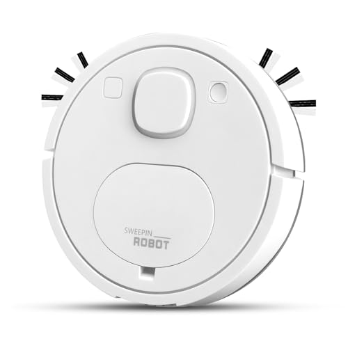 Petit robot aspirateur domestique,Robot Aspirateur et Laveur 3 en 1 pour un Nettoyage Complet, Autonomie 100 Minutes, Ultra-Fin, Efficace et Silencieux, Idéal pour Poils d'Animaux et Sols Durs.