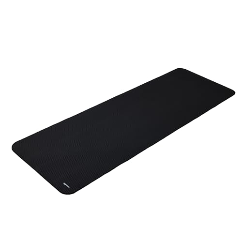 Amazon Basics Tapis de yoga, antidérapant, très épais, d'exercice Pilates, 183 x 61 x 1 cm, Noir
