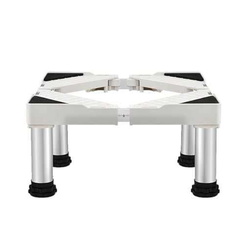Support de Machine à Laver Base avec 4 Pieds Socle en Acier Inoxydable pour Machine à laver Sèche-linge Frigo Electro Ménager (Longueur Ajustable 47-70CM) (Hauteur:24-27cm)