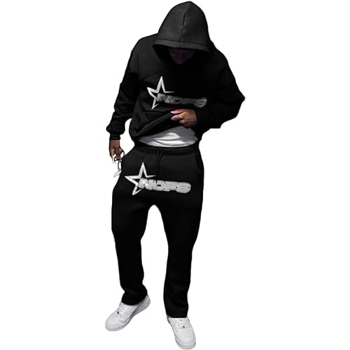 Générique Ensemble de Jogging NOFS Y2K Homme, 2 Pièces Cortez Tracksuit, Légère Ensemble de Survêtement Unisexe, Sweat à Capuche et Pantalon de Sport, Style Streetwear Hip Hop 2024