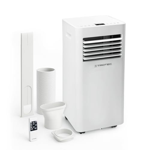 TROTEC PAC 2020 E Climatiseur mobile connecté 3 en 1-7200 BTU - pour 26 m² - climatiseur, déshumidificateur, ventilateur - avec WiFi, télécommande, tuyau d'évacuation - économique et silencieux