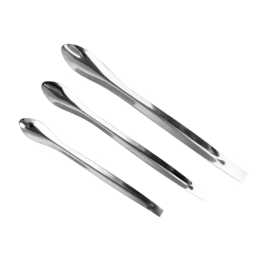HONITANO 3 Pièces Spatules Visage Acier Inoxydable Outil de Maquillage pour Crème et Cuillère Cosmétique pour Application et Reconditionnement