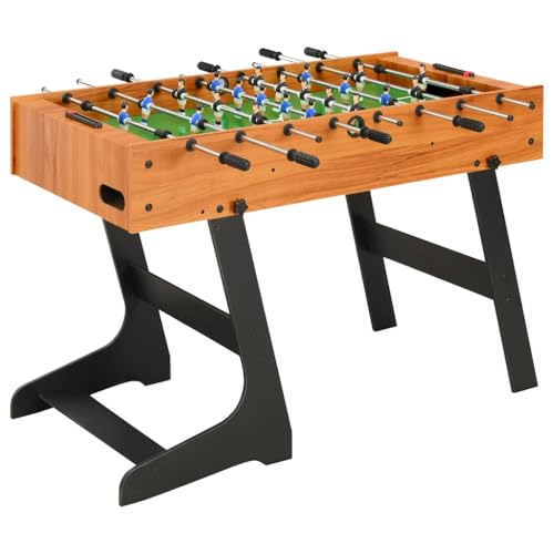 vidaXL Table de Football Pliante Table de Baby-Foot Chambre Salle de Jeux Robuste Durable Maison Intérieur Enfants Adulte 121x61x80 cm Marron Clair