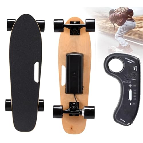 Skateboards électriques avec télécommande, moteur puissant de 350 W, vitesse maximale de 22 km/h, 7 couches d'érable, 3 vitesses réglables, longboards électriques pour adultes et enfants