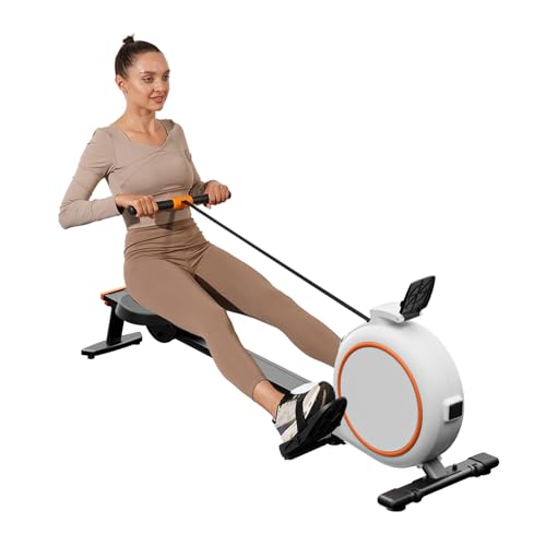 Copant Rameur Magnétique pour Usage Domestique, 32 Niveaux de Résistance, Max 136KG, Rameur Cardio APP Contrôle, avec Support de Tablette et Écran LCD