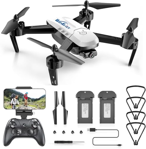 Wipkviey T6 drone avec camera HD 1080P - Avec vidéo en direct WiFi, maintien de l'altitude, Flip 3D, capteur de gravité, Contrôle gestuel, Commande vocale, drones Fpv pour enfants adultes débutants