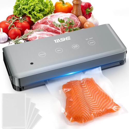 YASHE Machine Sous Vide Alimentaire avec Mode Sec et Humide, 5 en 1 Multifonction Machine Sous Vide pour Cuisson Sous Vide, Conserver Viande, Poisson, Fruits et Légumes Appareils de Mise Sous Vide
