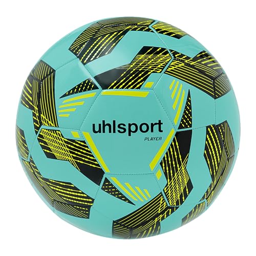 uhlsport Player Football Jeunes et Adultes, Vert/Noir/Fluo Jaune, 5